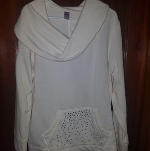 Lane Bryant Active Ivory Cowl Sweatshirt
